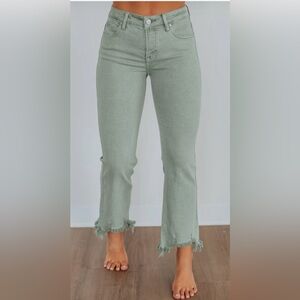 Risen women’s sage green flared jeans